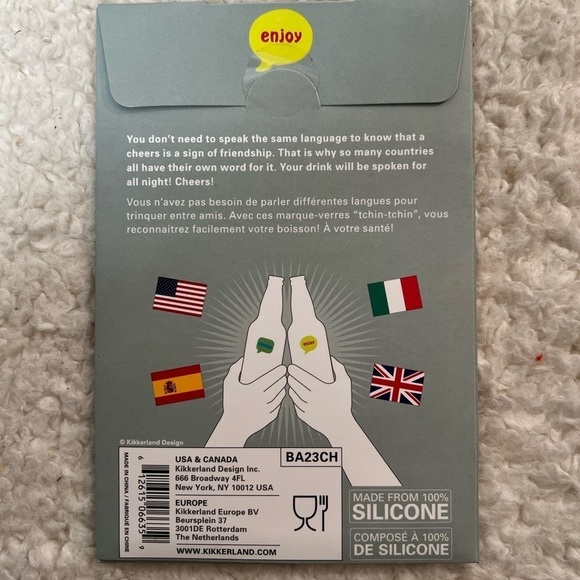 Kikkerland “Cheers” Drink Markers - Picture 3 of 3